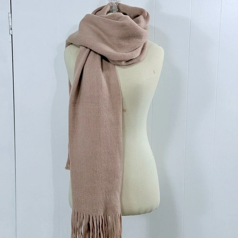 Steve Madden | Dusty Rose Oversized Blanket Scarf with Fringe